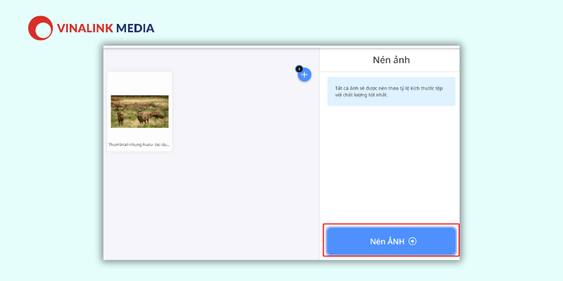 Chọn “nén ảnh” để công cụ giảm dung lượng ảnh cho bạn